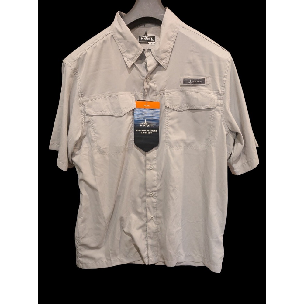 Habit Short Sleeve Fishing Shirt Men's‎ Size Med UPF 40 Solar Factor Protection